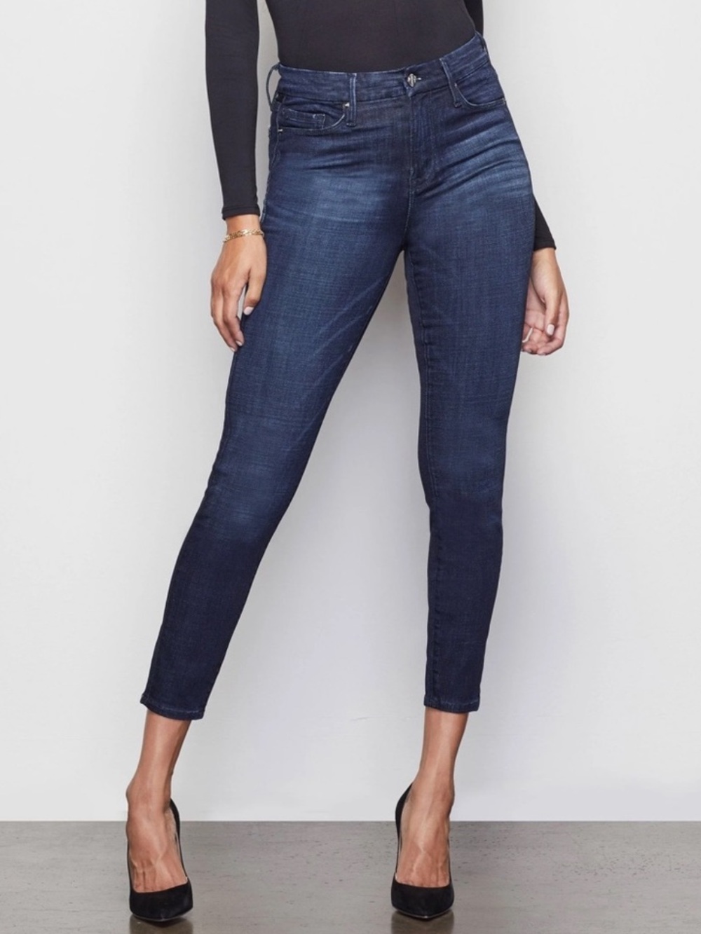 Good American Good Waist Crop Jeans/Dark Wash - Size 8/29